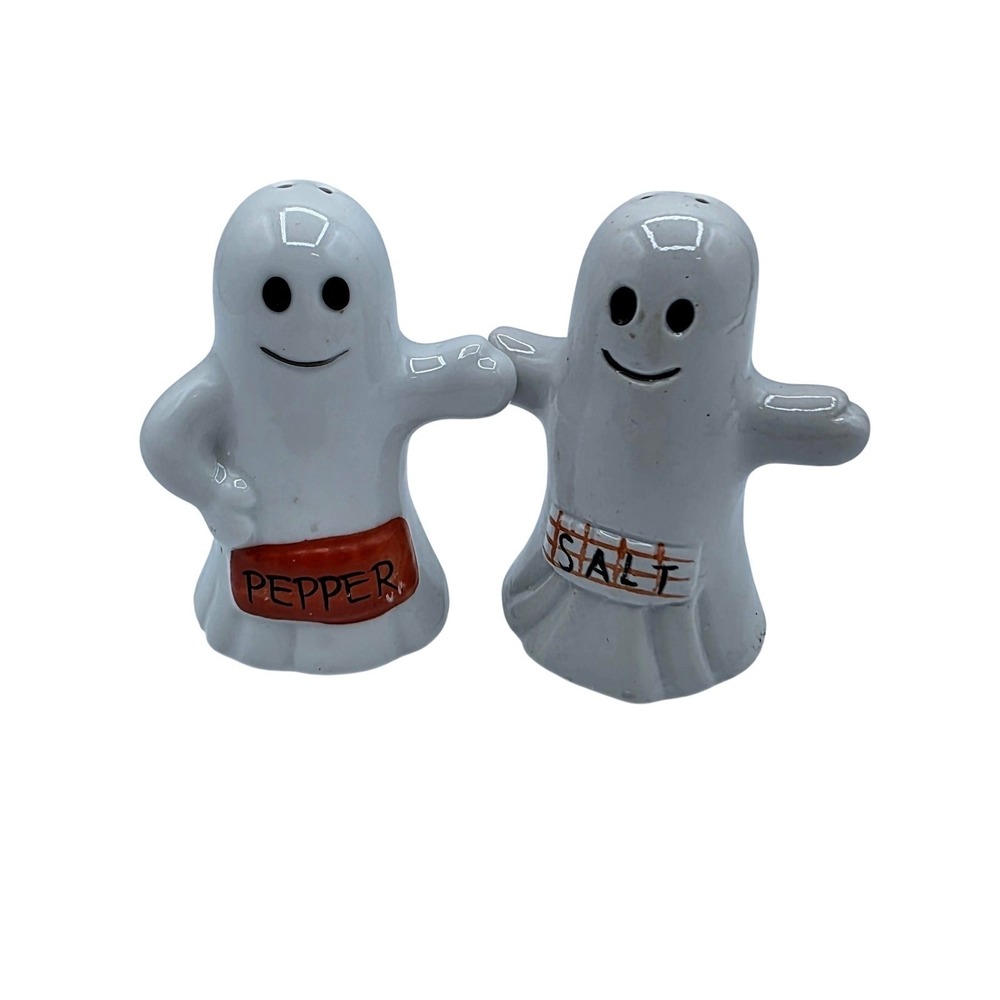 Unbranded Ghost Salt and Pepper Shakers Unisex OS White Halloween Spooky Kitsch